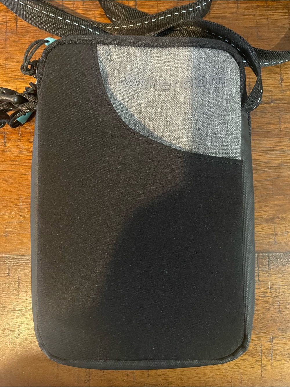 Sherpani Black and Gray Crossbody Organizer Bag